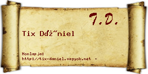 Tix Dániel névjegykártya